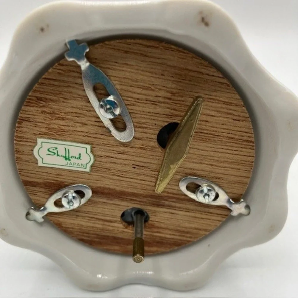 Music Box Porcelain Bell Yellow Bird Figurine‎ Floral Design Decor Made in Japan